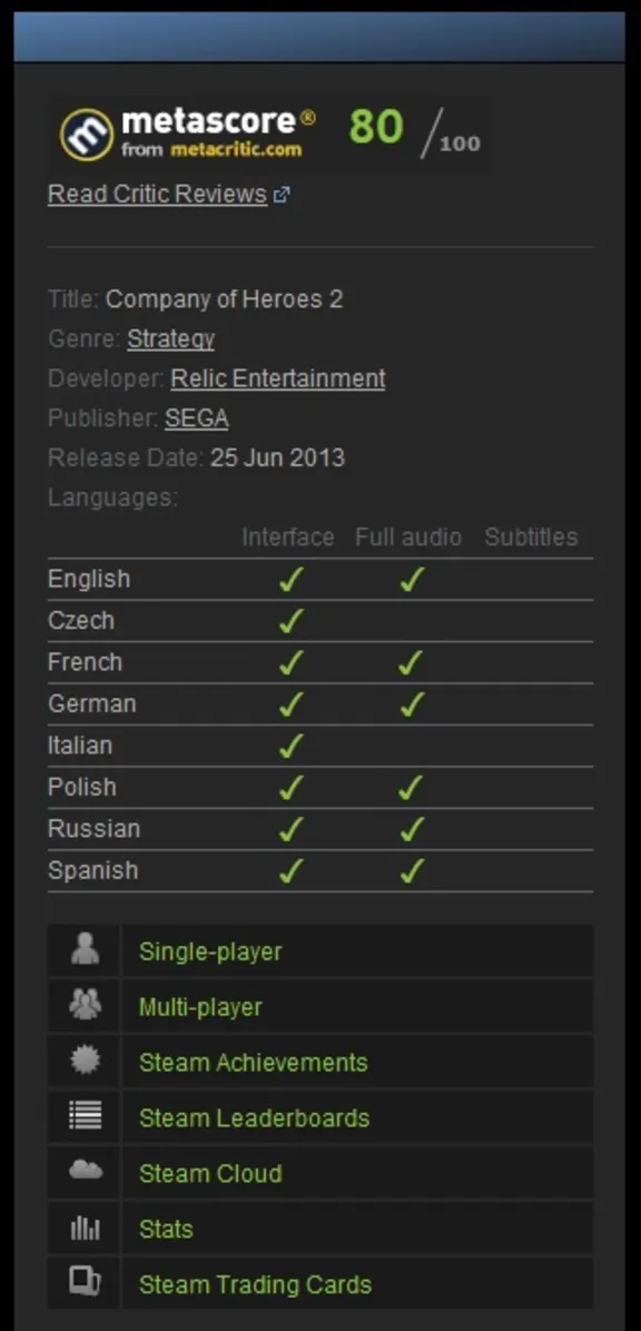 COMPANY OF HEROES 2 RU(Steam Gift  RU/CIS/*)