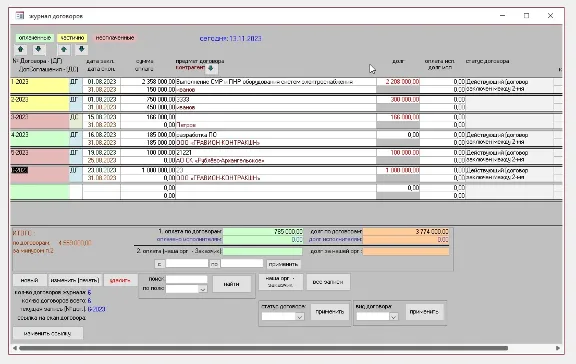 Учет договоров 3.3 БД Microsoft Access