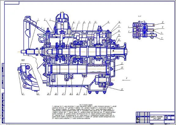 Чертеж Коробка передач Газ 3309