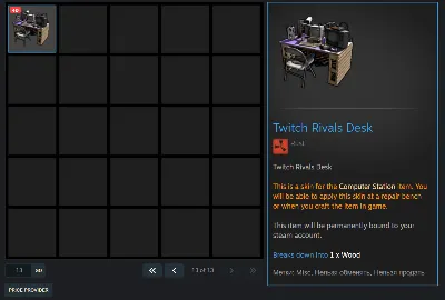 RUST✦TWITCH DESK✦КОМПЬЮТЕРНАЯ СТАНЦИЯ✦СКИН✦КОД✦ПРЕДМЕТ