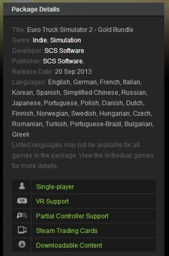 Euro Truck Simulator 2 Gold Bundle (Steam Region Free)