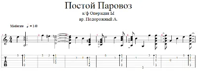 Wait a steam locomotive - k / f Operation Y arrangement for guitar