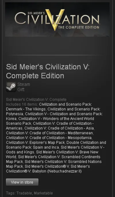 Sid Meier&acute;s Civ V Complete - STEAM Gift - Region Free