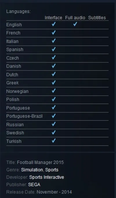Football Manager 2015 Steam RU/CIS