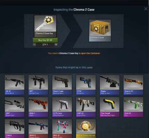 Случайное оружие CS:GO из Chroma 2 case +Скидки