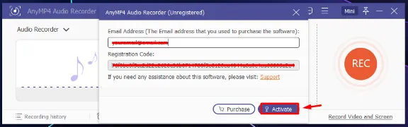 AnyMP4 Audio Recorder Код регистрации на 1 год