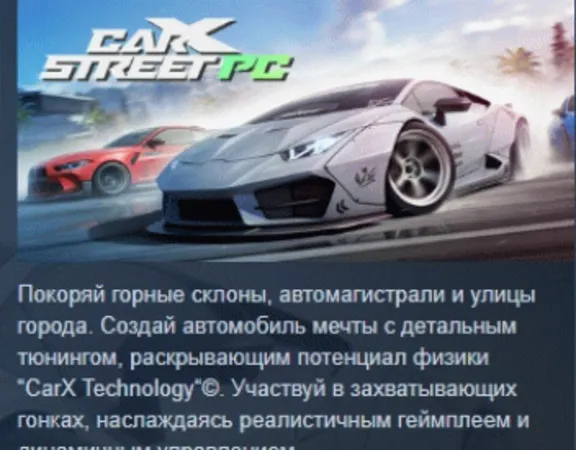 CarX Street АВТОДОСТАВКА STEAM GLOBAL МГНОВЕННО ЛИЦЕНЗИЯ