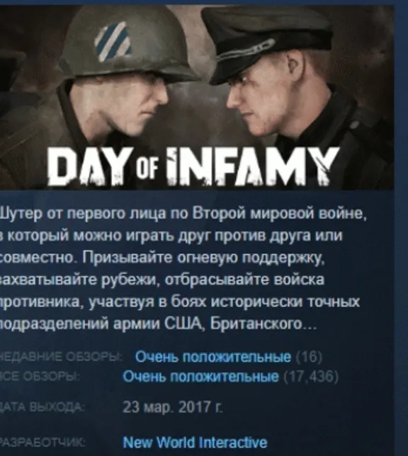 Day of Infamy STEAM KEY REGION FREE GLOBAL+РОССИЯ