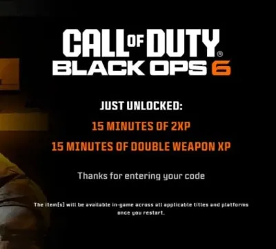🐲 15 Min Double XP + 15 Min Weapon XP