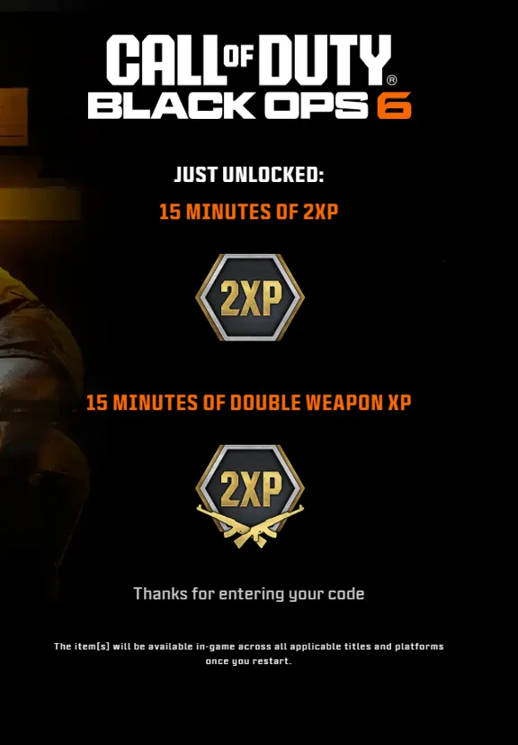 ⚡2XP / 2WXP⚡60 min⚡COD 6⚡GLOBAL