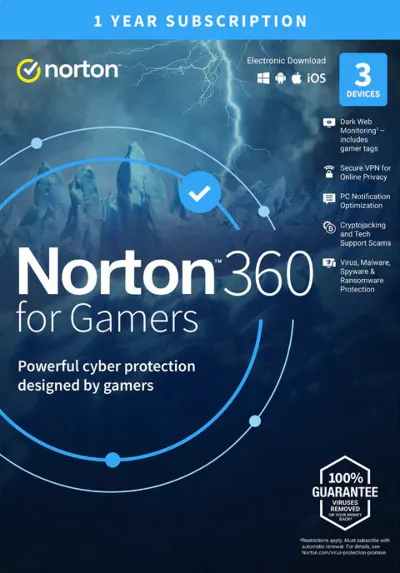 Norton 360 for Gamers 3 Devices / 1 year Global