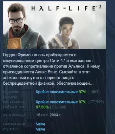 Half-Life 2 АВТОДОСТАВКА STEAM РОССИЯ МГНОВЕННО ЛИЦЕНЗИЯ