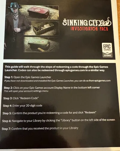 The Sinking City. DLC ключ Набор ДЕТЕКТИВА (Epic ключ)