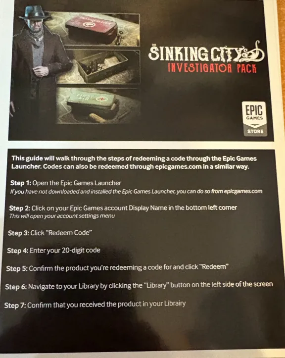 The Sinking City. DLC ключ Набор ДЕТЕКТИВА (Epic ключ)