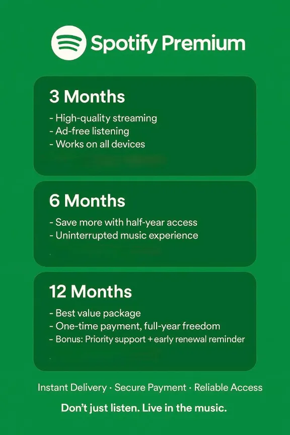 Spotify Premium 1/3/6/12 Individual | PLATINUM| RU+ GLOBAL Charge ACC  FULLY DATE
