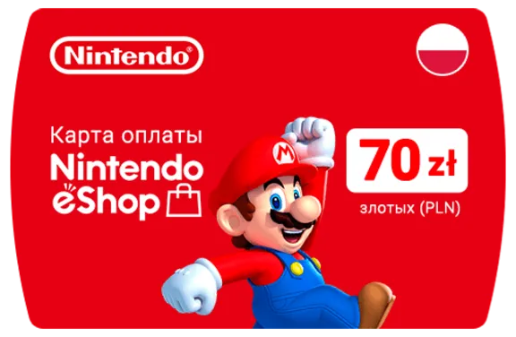 Карта Nintendo eShop 70zł PLN(Злотых) 🔵Польша