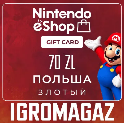 Карта Nintendo eShop 70zł PLN(Злотых) 🔵Польша