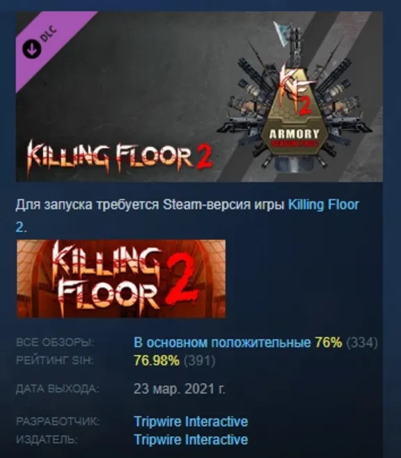 Killing Floor 2 Armory Season Pass KF2 Season Pass 2021 DLC AUTODELIVERY STEAM RUSSIA