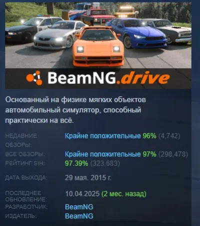 BeamNG.drive АВТОДОСТАВКА STEAM GLOBAL МГНОВЕННО ЛИЦЕНЗИЯ