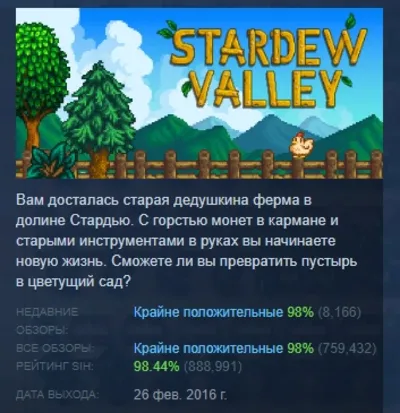 Stardew Valley АВТОДОСТАВКА STEAM GLOBAL МГНОВЕННО ЛИЦЕНЗИЯ