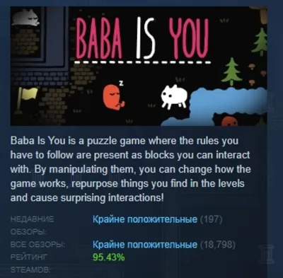 Baba Is You АВТОДОСТАВКА STEAM GLOBAL МГНОВЕННО ЛИЦЕНЗИЯ