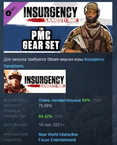 Insurgency: Sandstorm - PMC Gear Set DLC AUTODELIVERY STEAM RUSSIA