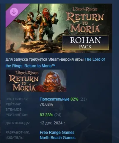 The Lord of the Rings: Return to Moria™ — дополнение «Роханский набор» STEAM РОССИЯ