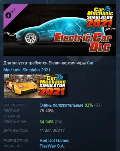 Car Mechanic Simulator 2021 - Electric Car DLC АВТОДОСТАВКА STEAM РОССИЯ