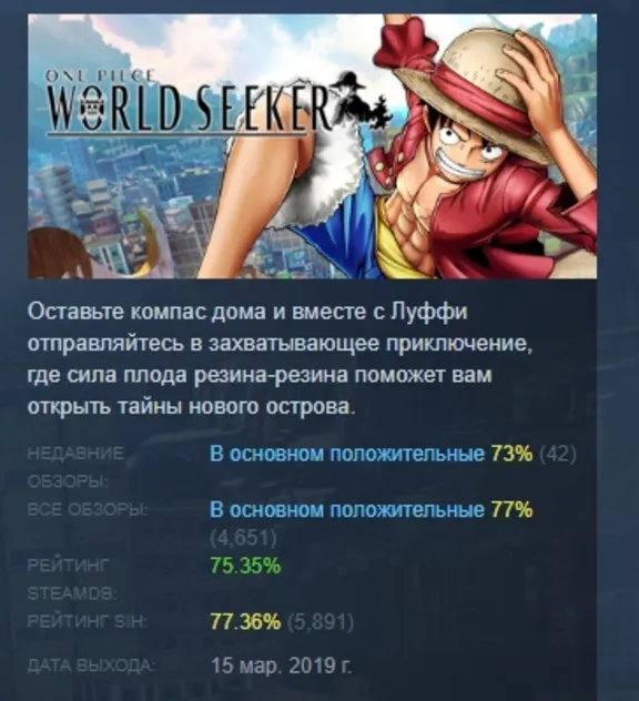 ONE PIECE WORLD SEEKER 💎 AUTODELIVERY STEAM GIFT INSTANTLY
