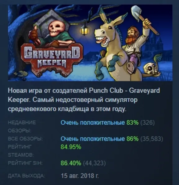 Graveyard Keeper АВТОДОСТАВКА STEAM GLOBAL МГНОВЕННО ЛИЦЕНЗИЯ