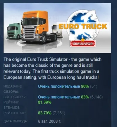 Euro Truck Simulator АВТОДОСТАВКА STEAM GLOBAL МГНОВЕННО ЛИЦЕНЗИЯ