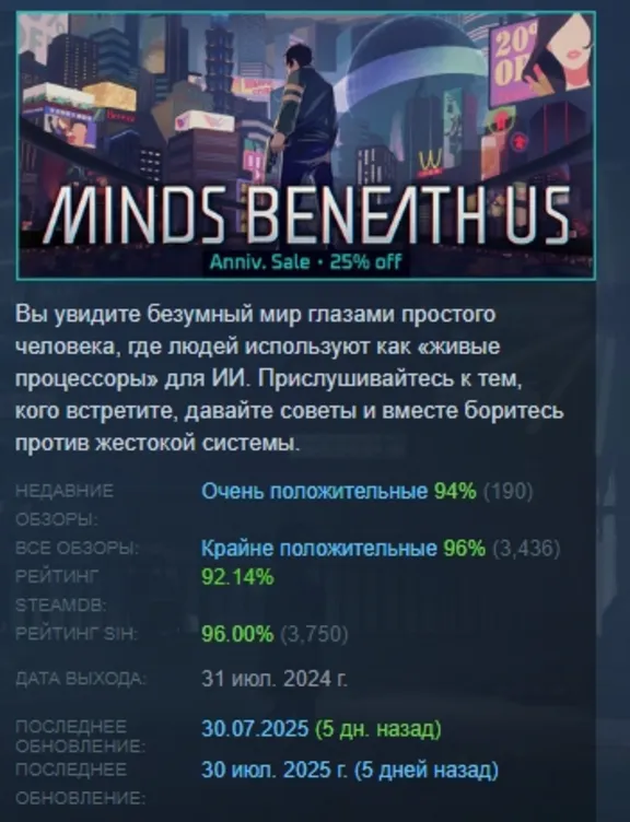 Minds Beneath Us АВТОДОСТАВКА STEAM GLOBAL МГНОВЕННО ЛИЦЕНЗИЯ