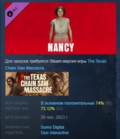 The Texas Chain Saw Massacre - Nancy Character DLC AUTODELIVERY STEAM РОССИЯ