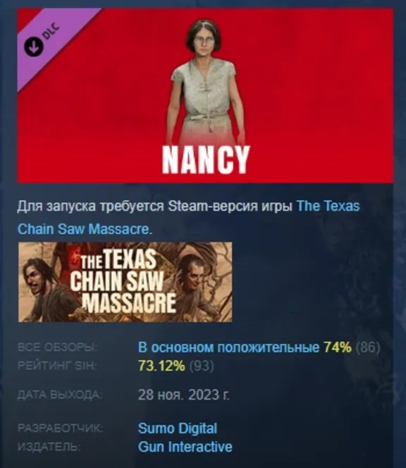 The Texas Chain Saw Massacre - Nancy Character DLC AUTODELIVERY STEAM РОССИЯ