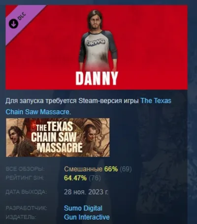 The Texas Chain Saw Massacre - Danny Character DLC AUTODELIVERY STEAM РОССИЯ