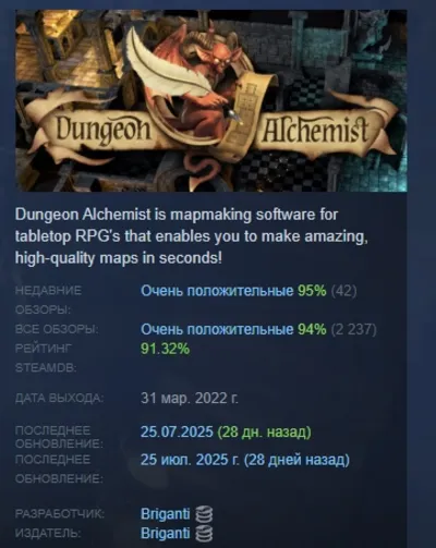 Dungeon Alchemist АВТОДОСТАВКА STEAM GLOBAL МГНОВЕННО ЛИЦЕНЗИЯ