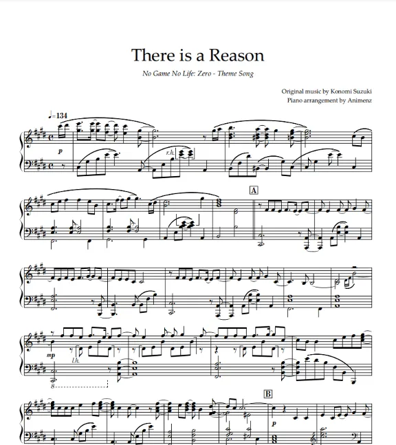Sheet Animenz - THERE IS A REASON - No Game No Life