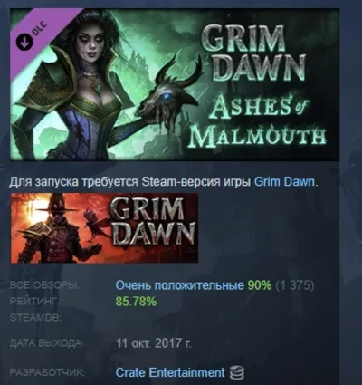 Grim Dawn - Ashes of Malmouth Expansion АВТОДОСТАВКА STEAM РОССИЯ