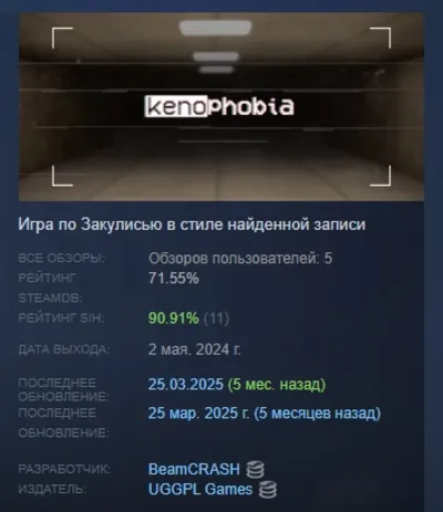 Kenophobia АВТОДОСТАВКА STEAM GLOBAL МГНОВЕННО ЛИЦЕНЗИЯ