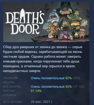 Death&acute;s Door STEAM KEY REGION FREE GLOBAL
