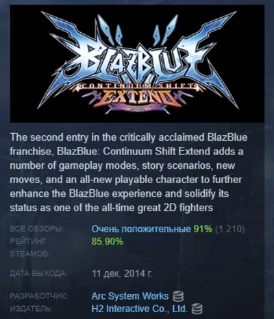 BlazBlue: Continuum Shift Extend АВТОДОСТАВКА STEAM GLOBAL МГНОВЕННО ЛИЦЕНЗИЯ
