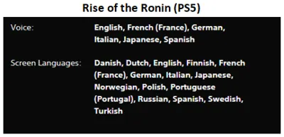 Rise of the Ronin PS5 P2 Rent from 7 days