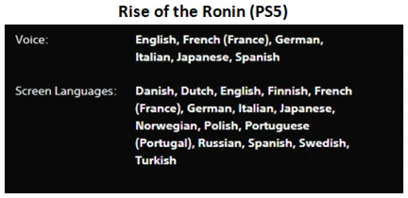 Rise of the Ronin PS5 P2 Rent from 7 days