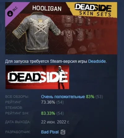Deadside "Hooligan" Skin Set DLC АВТОДОСТАВКА STEAM РОССИЯ