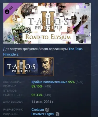 The Talos Principle 2 - Road to Elysium Pack АВТОДОСТАВКА STEAM GLOBAL МГНОВЕННО ЛИЦЕ