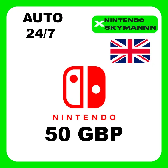 Nintendo eShop AUTO TOP-UP CARD 50 GBP UK 24/7
