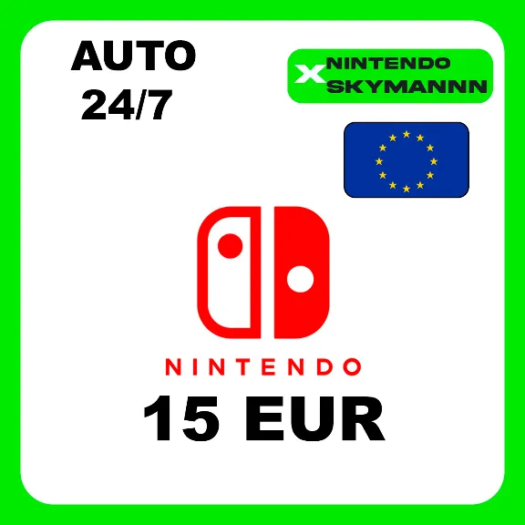 Nintendo eShop AUTO TOP-UP CARD 15 EUR EUROPE 24/7