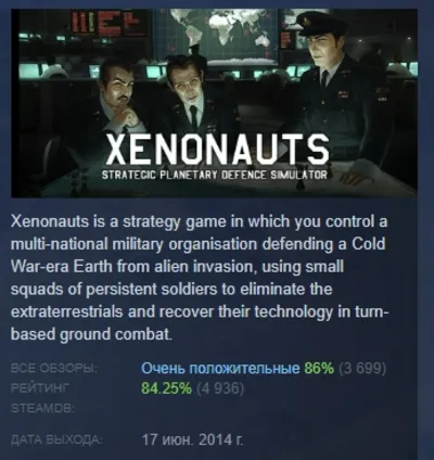 Xenonauts АВТОДОСТАВКА STEAM GLOBAL МГНОВЕННО ЛИЦЕНЗИЯ