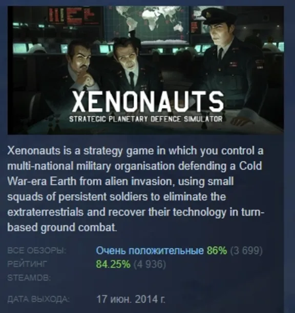 Xenonauts АВТОДОСТАВКА STEAM GLOBAL МГНОВЕННО ЛИЦЕНЗИЯ