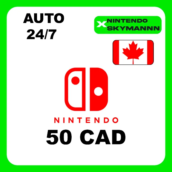 Nintendo eShop AUTO TOP-UP CARD 50 CAD CANADA 24/7